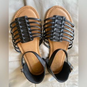 Black strap sandals